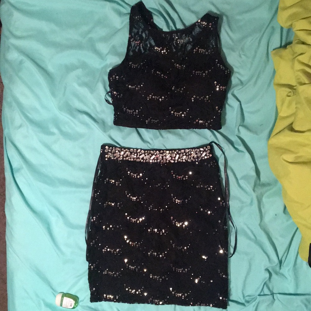 2 Piece Black & Silver Dress